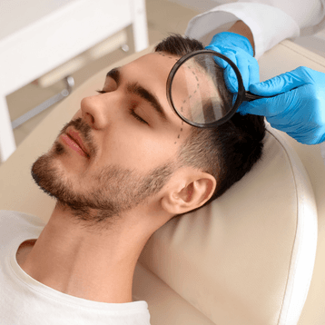 Professional hair transplantation procedure in modern clinic