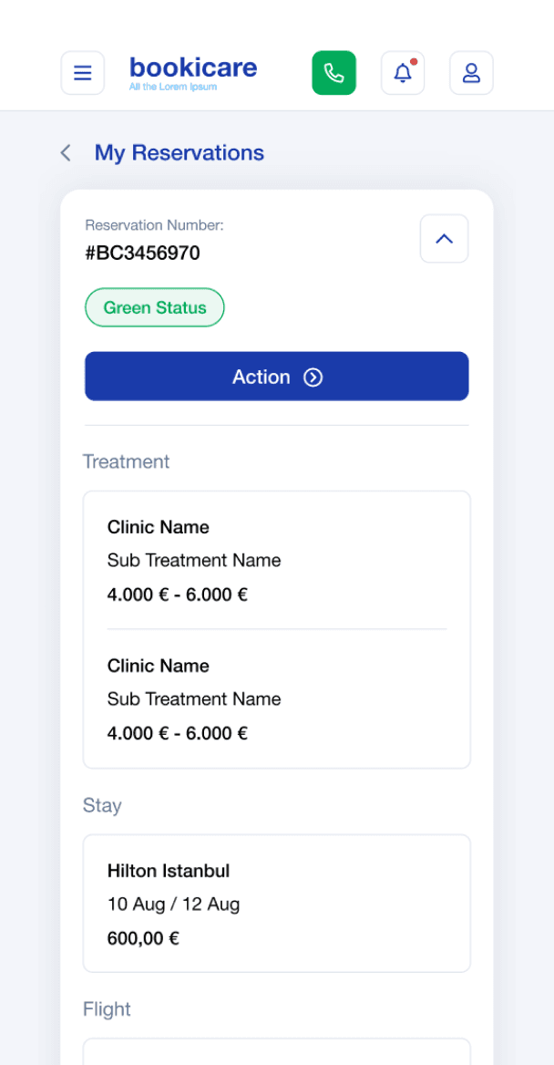 Bookicare App Screen